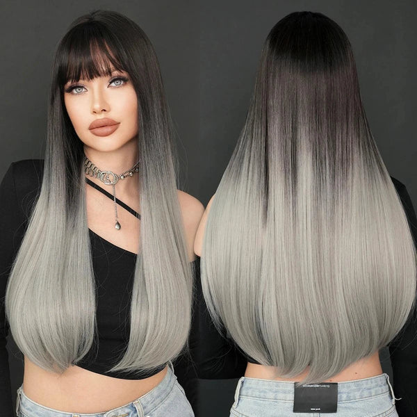 Black and Silver Wig
