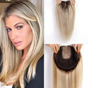 Blonde Clip-In Wiglet for Thinning Hair – Top View with Scalp Base