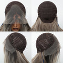 Brown hair cap with mesh front on a mannequin head against a white background