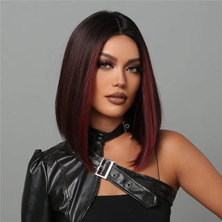 Burgundy Highlight Wig