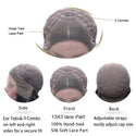 Close-up of green and black cosplay wig with realistic hairline