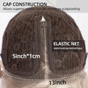 Elastic net cap construction with measurements and text on a white background