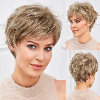 Everyday Short Wig in Medium Brown – Styled Look