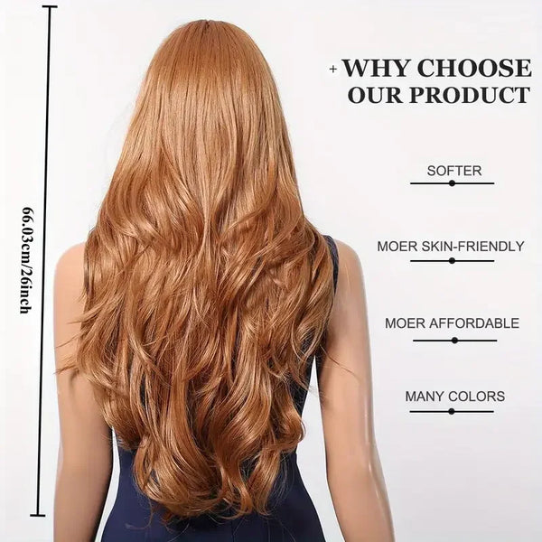 Ginger red wig on mannequin with breathable wig cap