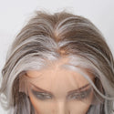 Lace front ash grey wig with pre-plucked hairline