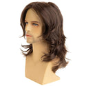 Left Side profile of realistic Men’s Brown Wig with clean layered cut