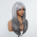 Ombre Silver Wig on a Mannequin Head