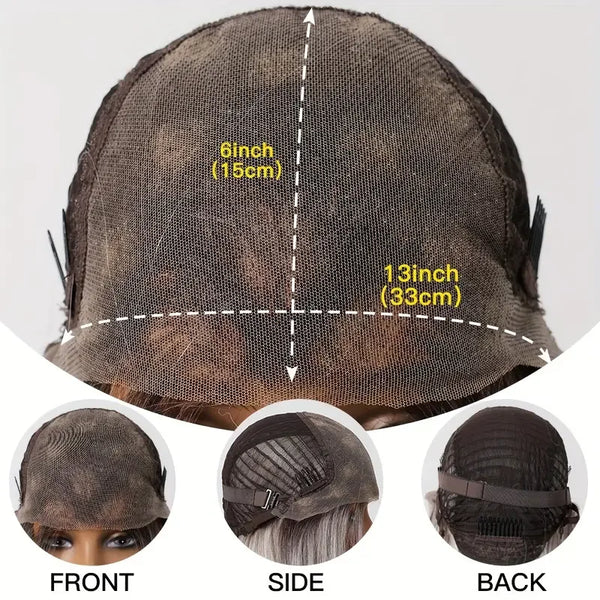 Pre-plucked lace front blonde wig close-up