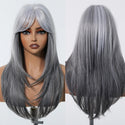 Silver Grey Wig on a Mannequin Head