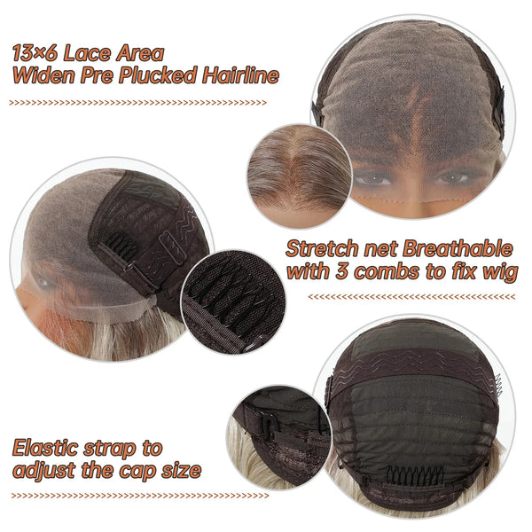 Wig cap with lace area, stretch net, and elastic strap for adjusting size on a white background.