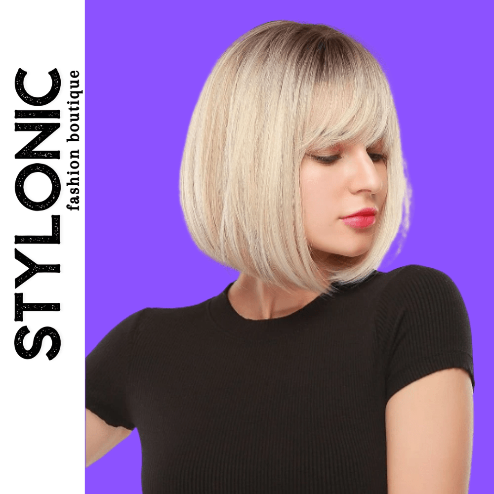 Blonde Bob Wig with Bangs