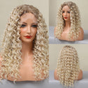 Curly blond wig