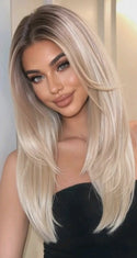 Blonde Wig with Brown Roots