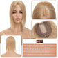 #27 Honey Blonde Hair Topper on a mannequin head with close-up details and product information.