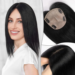 Affordable Hair Toppers UK Black No Bangs