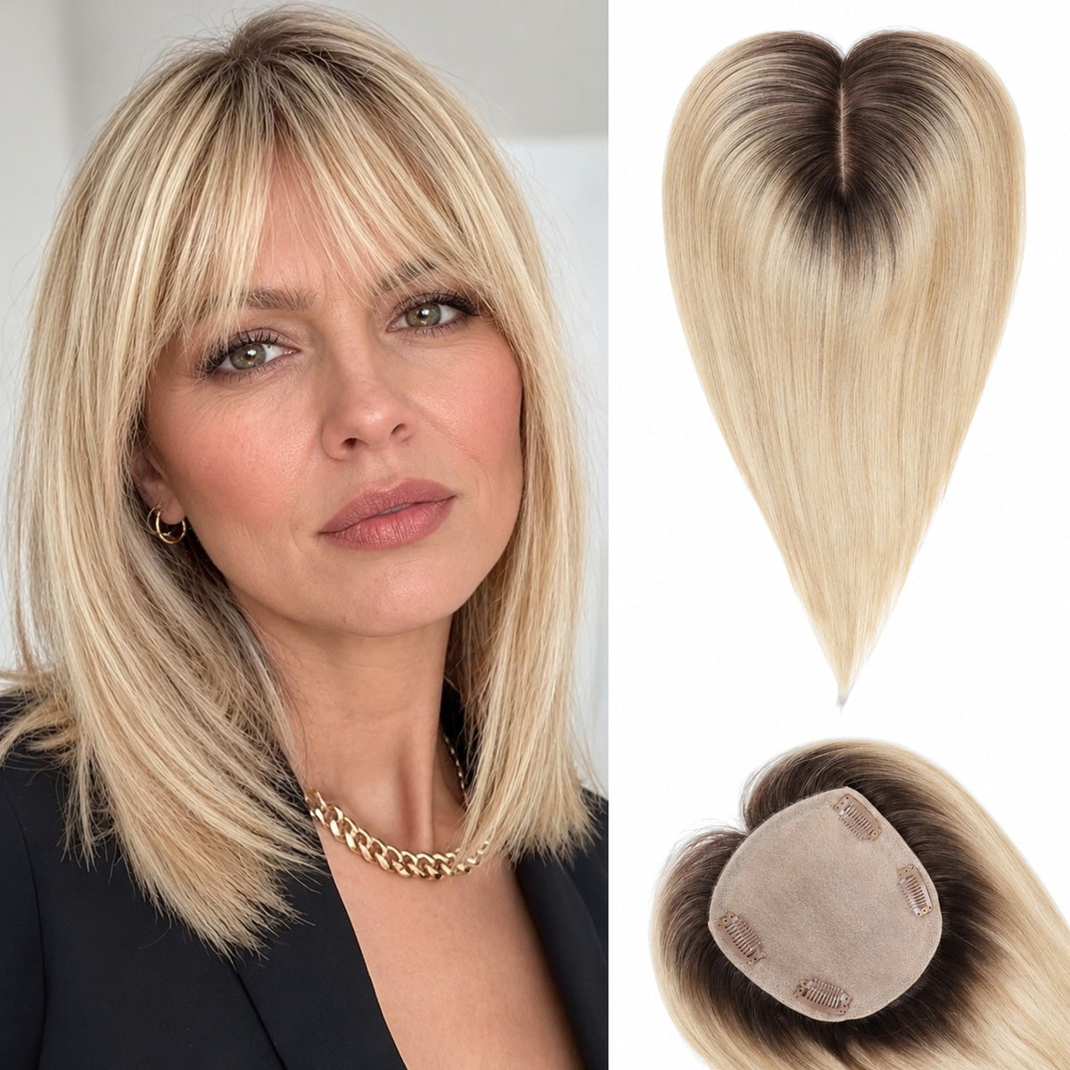 Affordable_Hair_Toppers_UK_Ombre_Blonde_With_Bangs