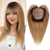 Affordable Hair Toppers UK Ombre Light Brown With Bangs