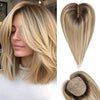 Affordable Hair Toppers UK Ombre Mixed Blonde No Bangs