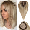 Affordable Hair Toppers UK Ombre Mixed Blonde With Bangs
