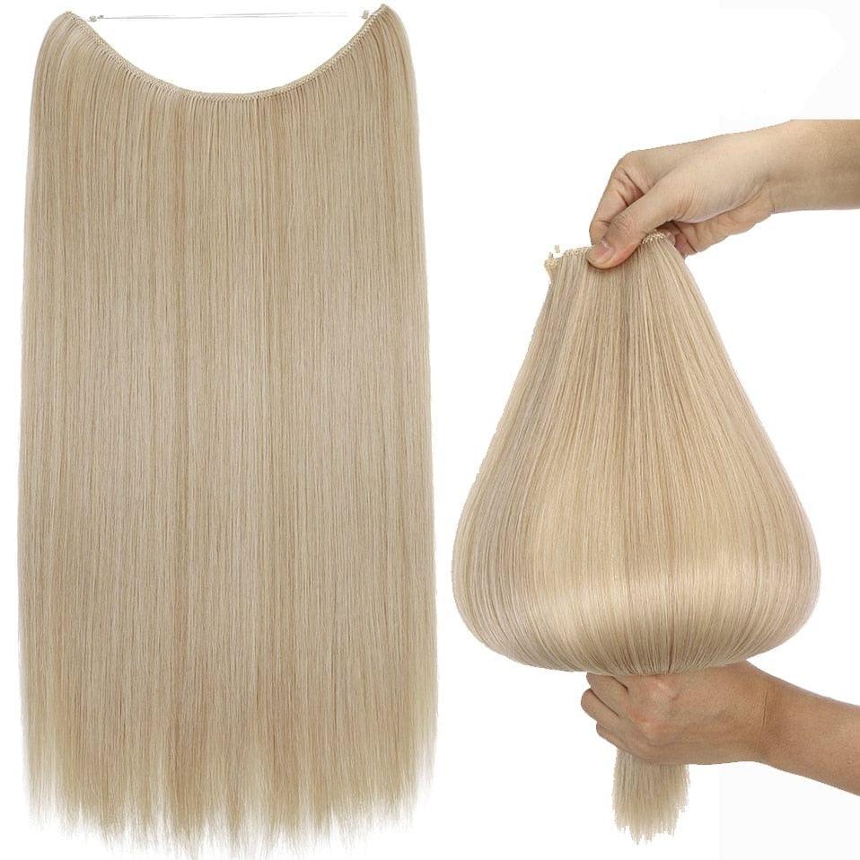 Ash Blonde Halo Hair Extensions