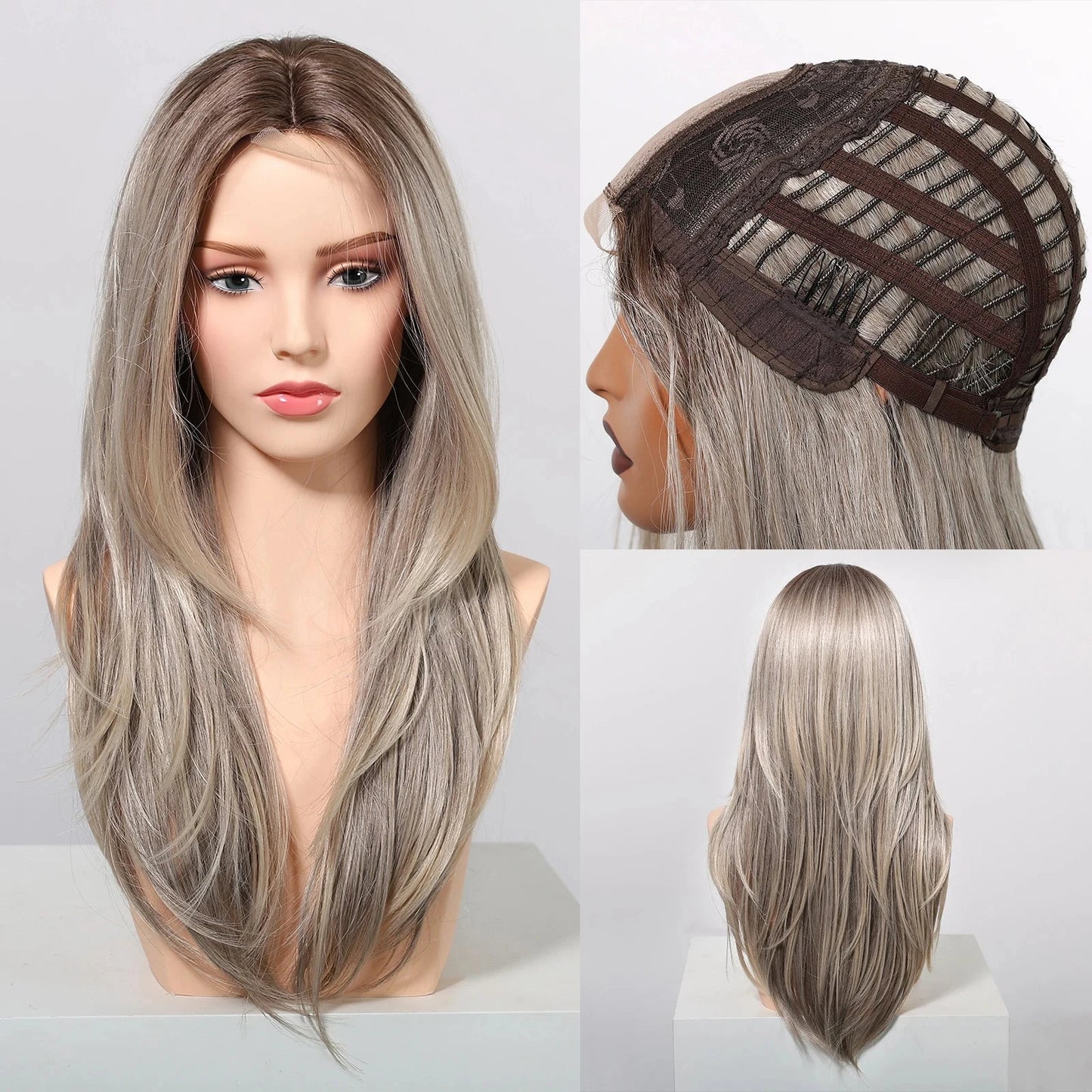 Ash Blonde Highlight Wig