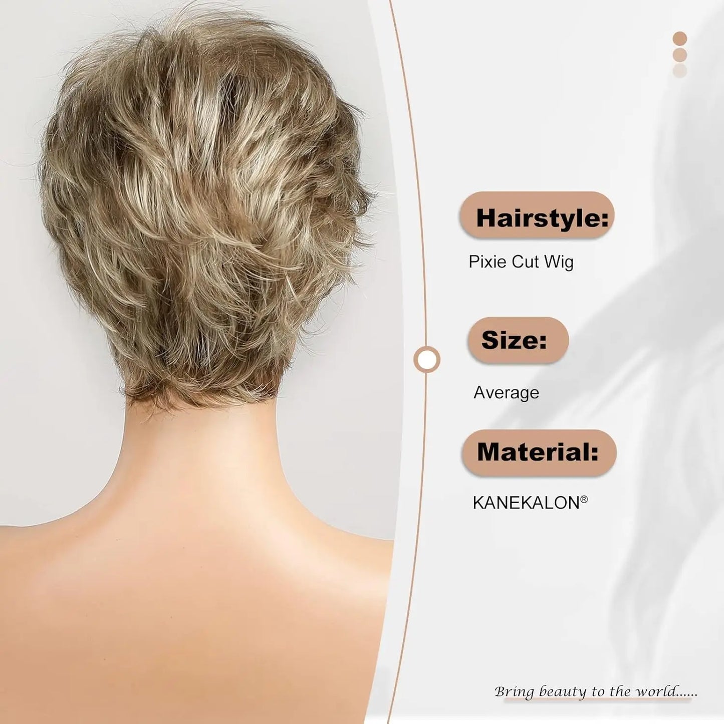 Ash Blonde Pixie Glueless Wig