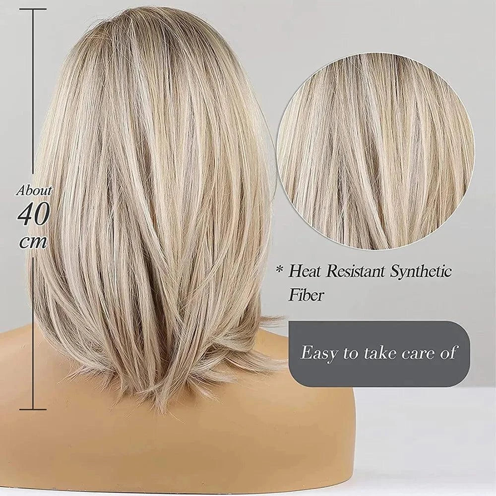 Back View of Ash Blonde Wig