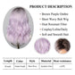 Back view of purple wig showing length and layered texture