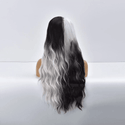 Back view of split colour wig – straight hair with sleek finish