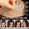 Before and after hair topper transformation for crown volume