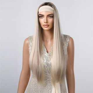 Beginner-friendly glueless blonde wig with elastic headband