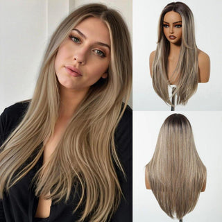 Beginner-friendly synthetic glueless wig on mannequin