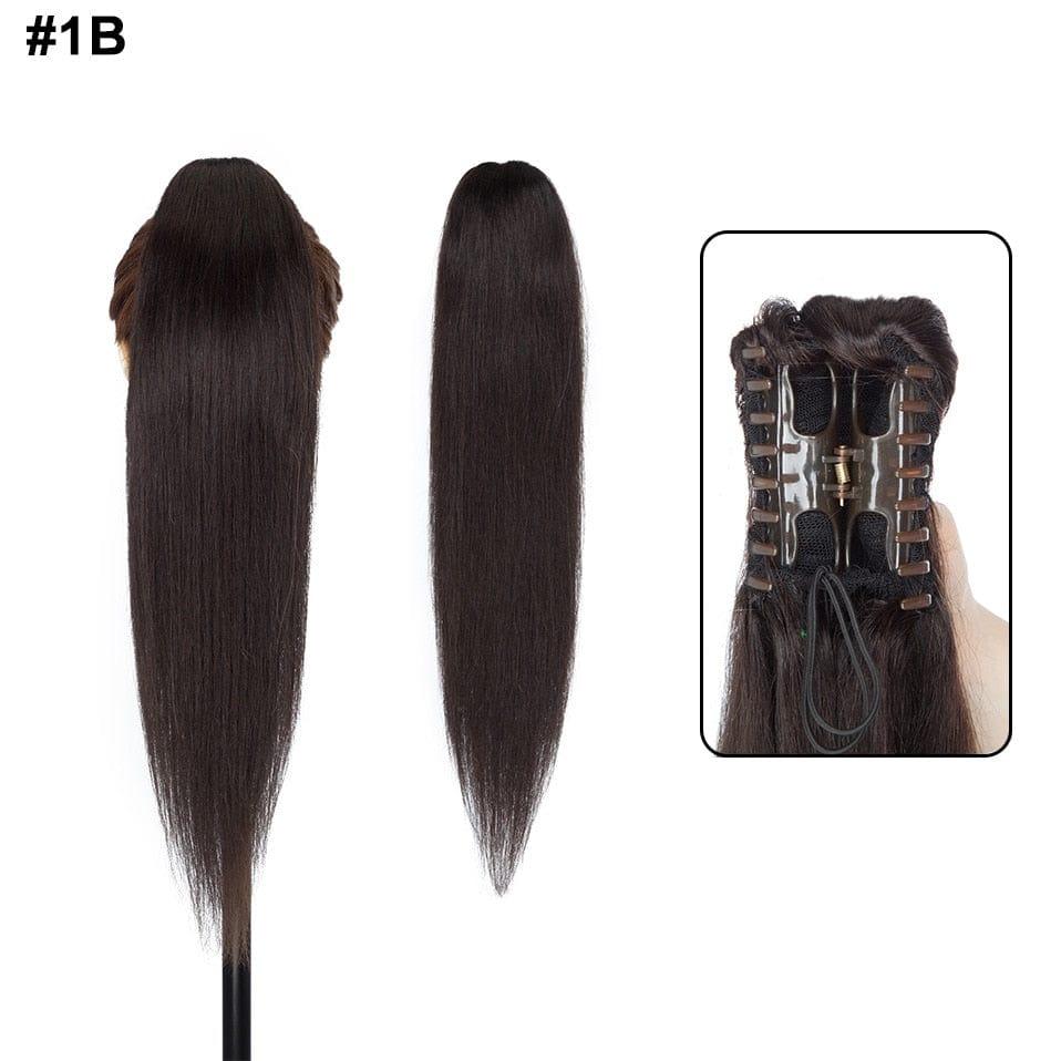 Best human hair ponytail extension in natural black
