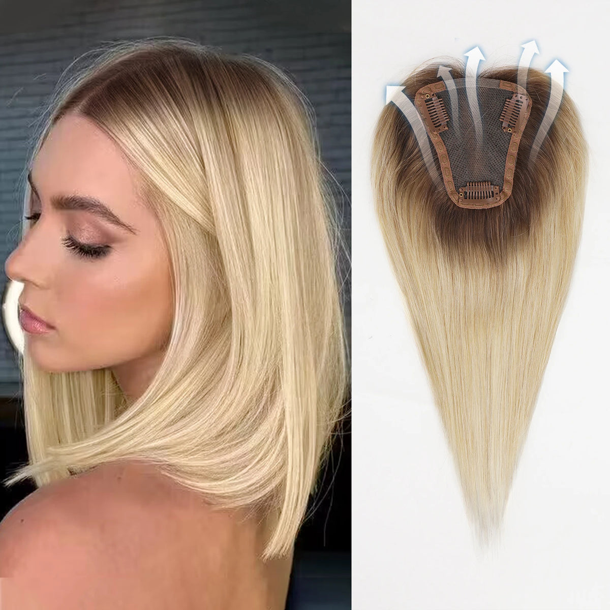Best women’s human hair topper blended seamlessly with natural hair