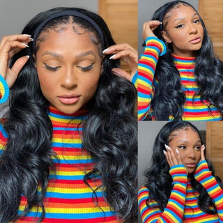 Black Headband Wig