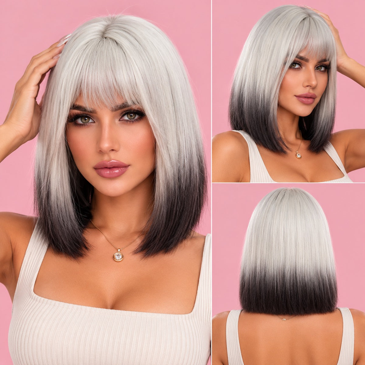 Black Silver Ombre Wig