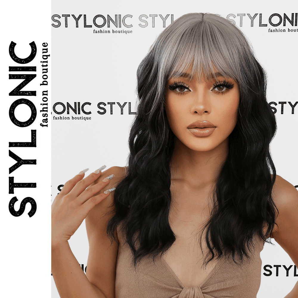 Black Silver Wig