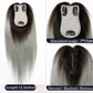Black and Grey Hair Topper with 3 Clips