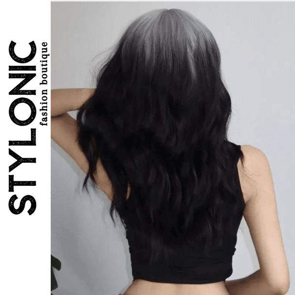 Black and Silver Wavy Wig