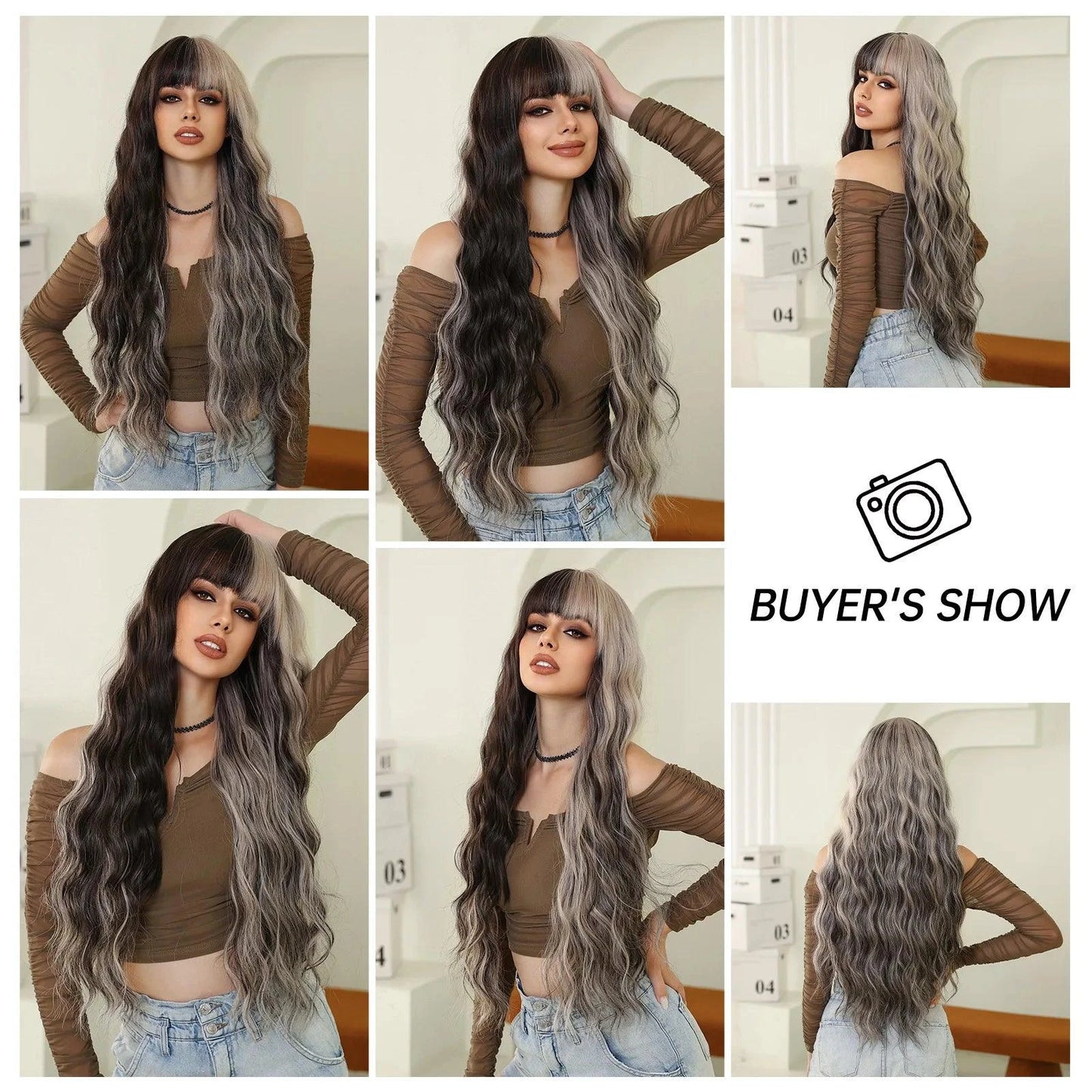 Black to silver wig styled with bold makeup – ideal for cosplay or events