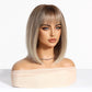 Blonde Bob Wig with Fringe Side View
