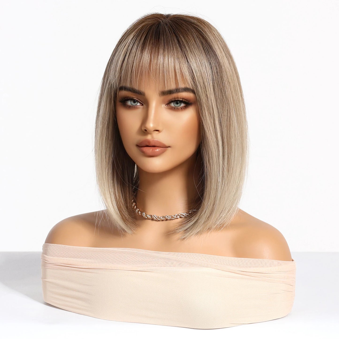 Blonde Bob Wig with Fringe Stylonic