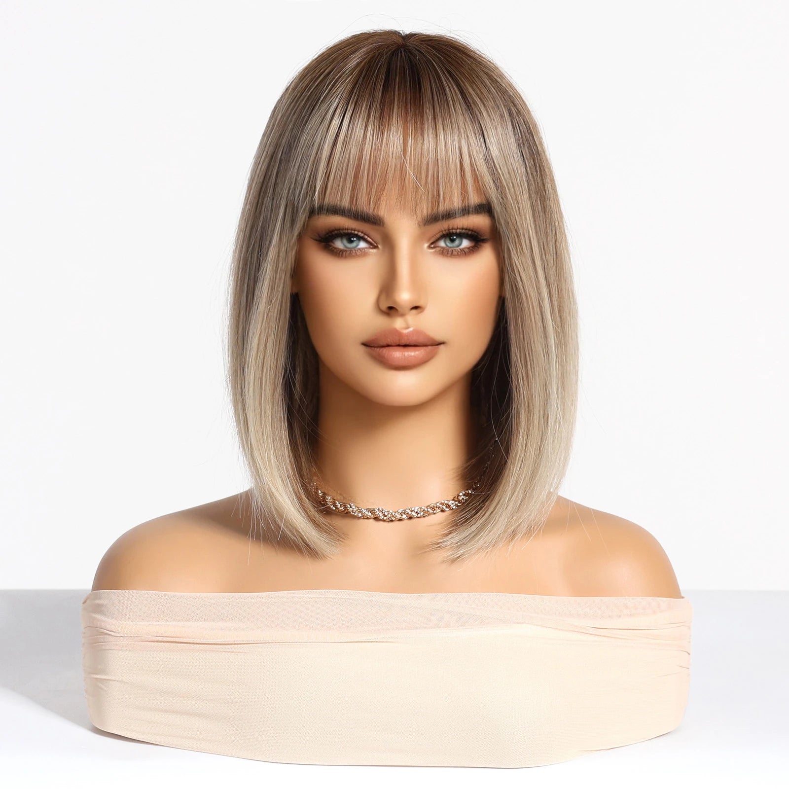 Blonde Bob Wig with Fringe UK