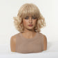 Blonde Curly Wig Front View