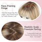 Blonde Hair Topper with Dark Roots with Bangs