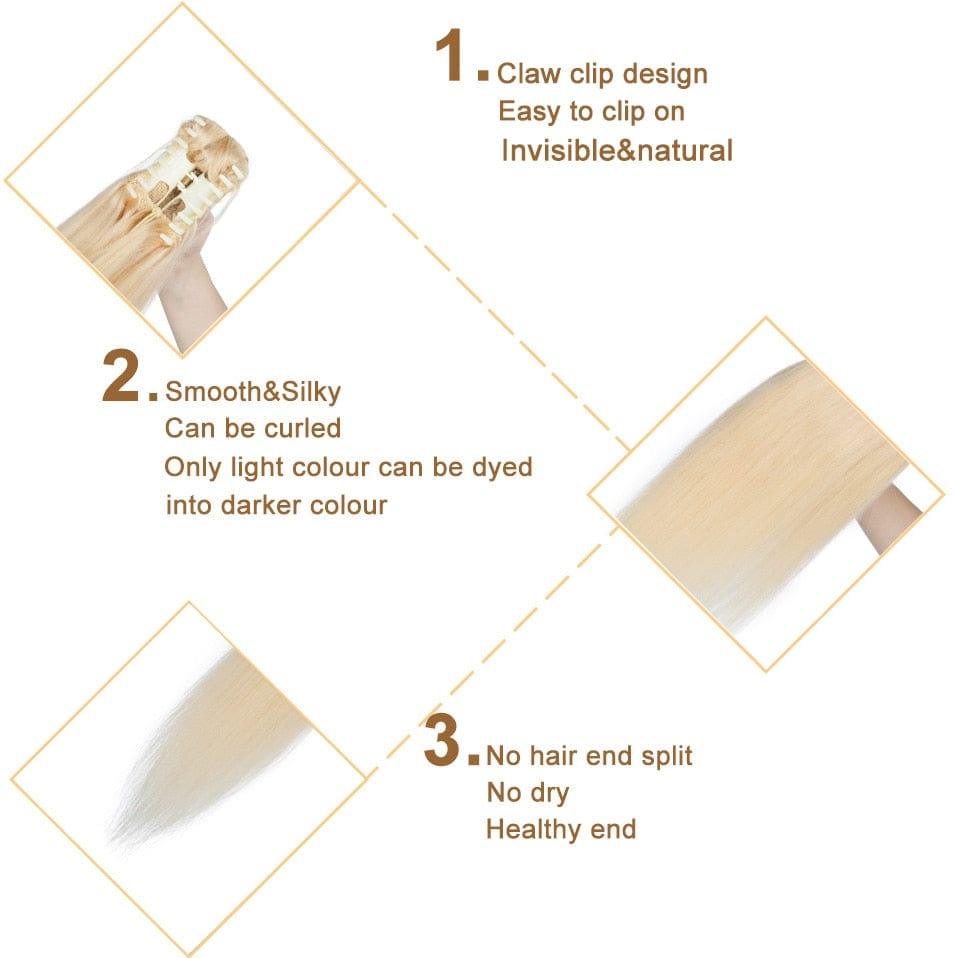 Blonde Long human ponytail extension for added length and volume