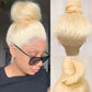 Blonde full lace wig styled in high ponytail – realistic scalp