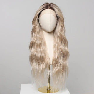 Blonde hair wig on mannequin with lace front
