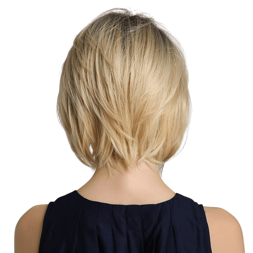 Blonde Wig with Fringe Back View