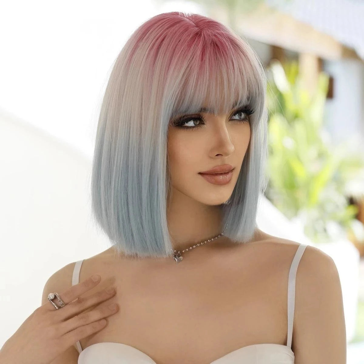 Blue and Pink Wig